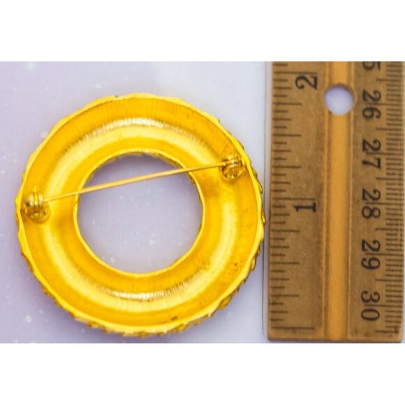 Vintage Victorian Serpent Skin Gold Tone Brooch - J32 - Picture 2 of 2